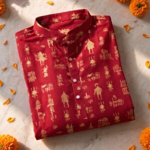 Red Siva Puja Panjabi