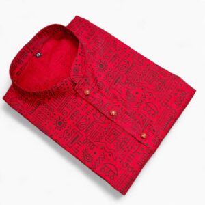 Red ScreenPrint Panjabi